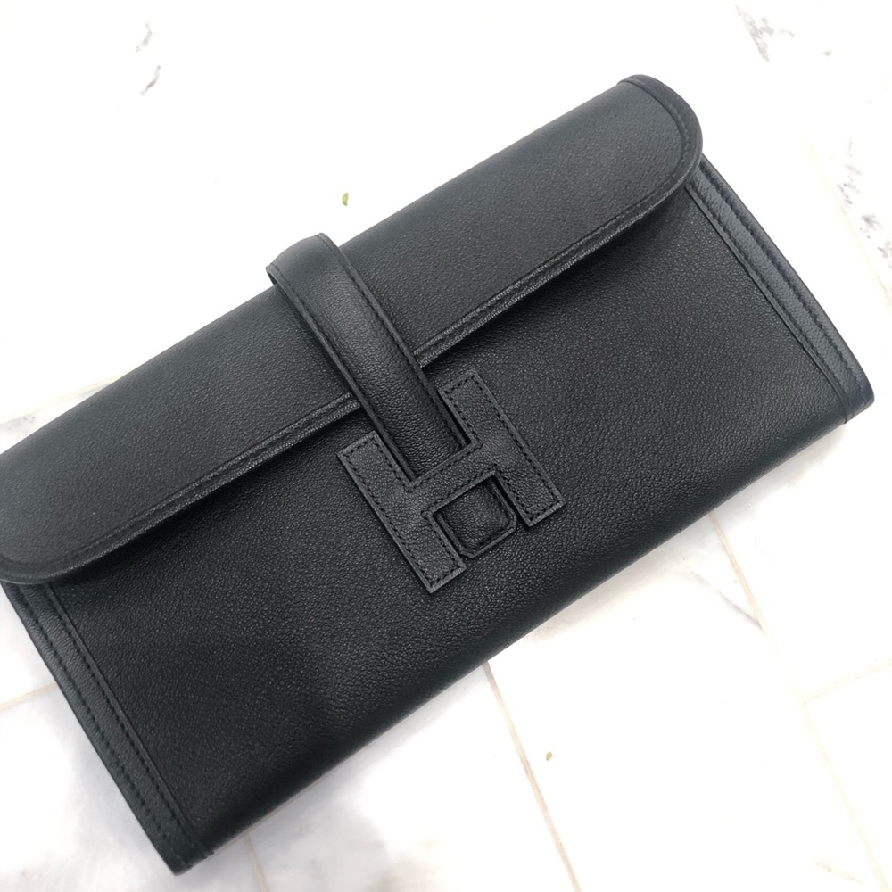HERMES JIGE ELAN CLUTCH 29 black *BRAND NEW* NWT